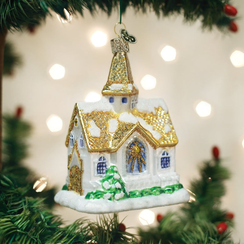 Old World Christmas Golden Cathedral Glass Ornament | Putti Christmas Canada