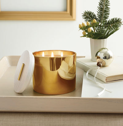 Thymes Frasier Fir Gold Poured 3 Wick Candle