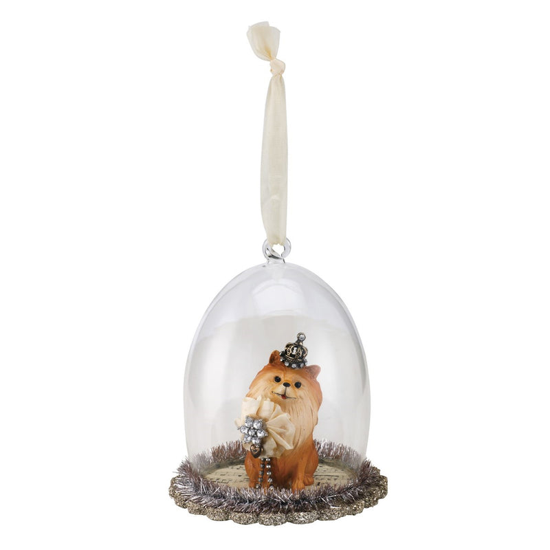  Pomeranian Cloche Dog Ornament, DO-Demdaco, Putti Fine Furnishings