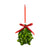Mistletoe with Red Ribbon Glass Ornament