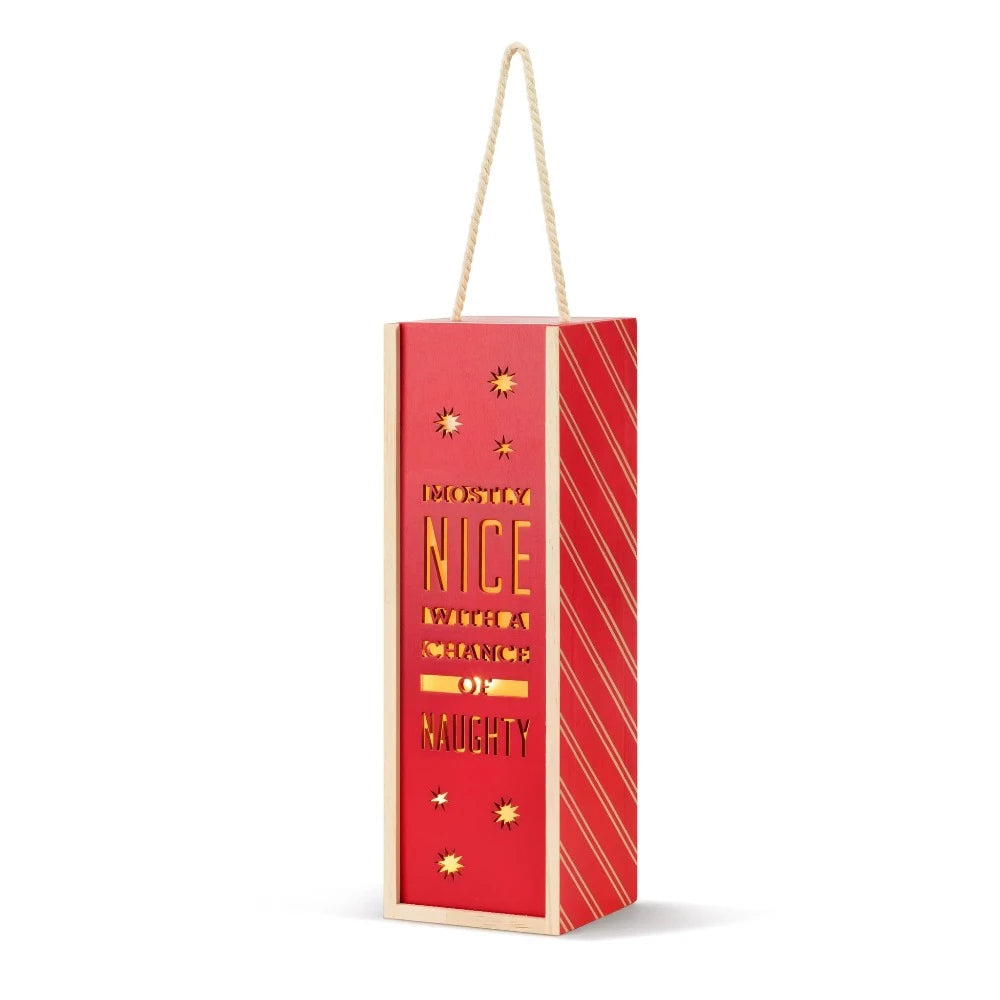"Mostly Nice" Wine Box Lantern