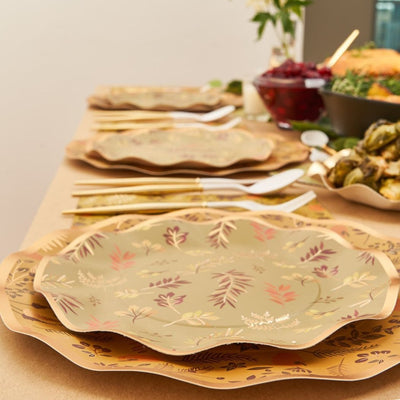Sophistiplate Gold Harvest Wavy Paper Dinner Plate | Putti Celebrations