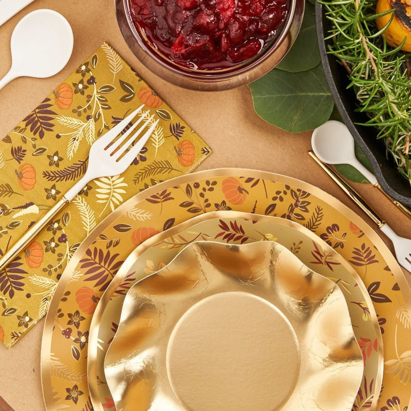 Sophistiplate Gold Harvest Wavy Paper Dinner Plate | Putti Celebrations 