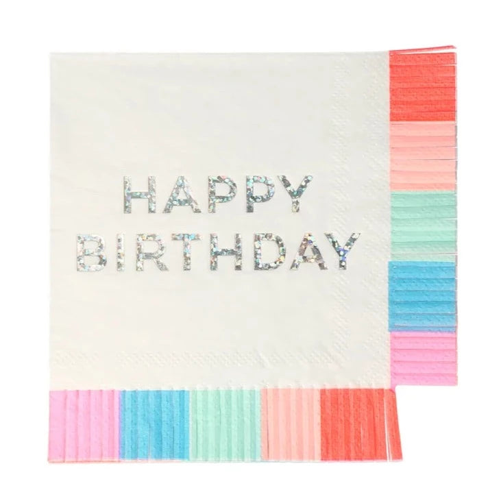 Meri Meri Birthday Fringe Small Paper Napkins | Putti Party Supplies 