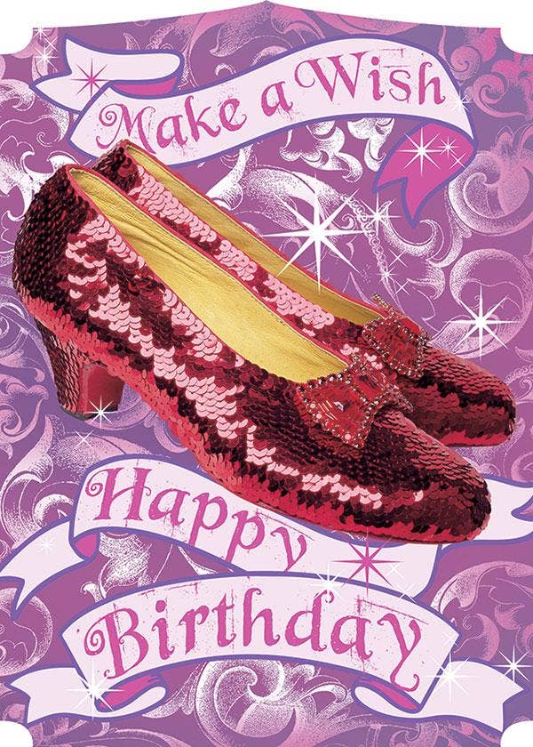 Wizard of Oz Ruby Slippers Glitter Card