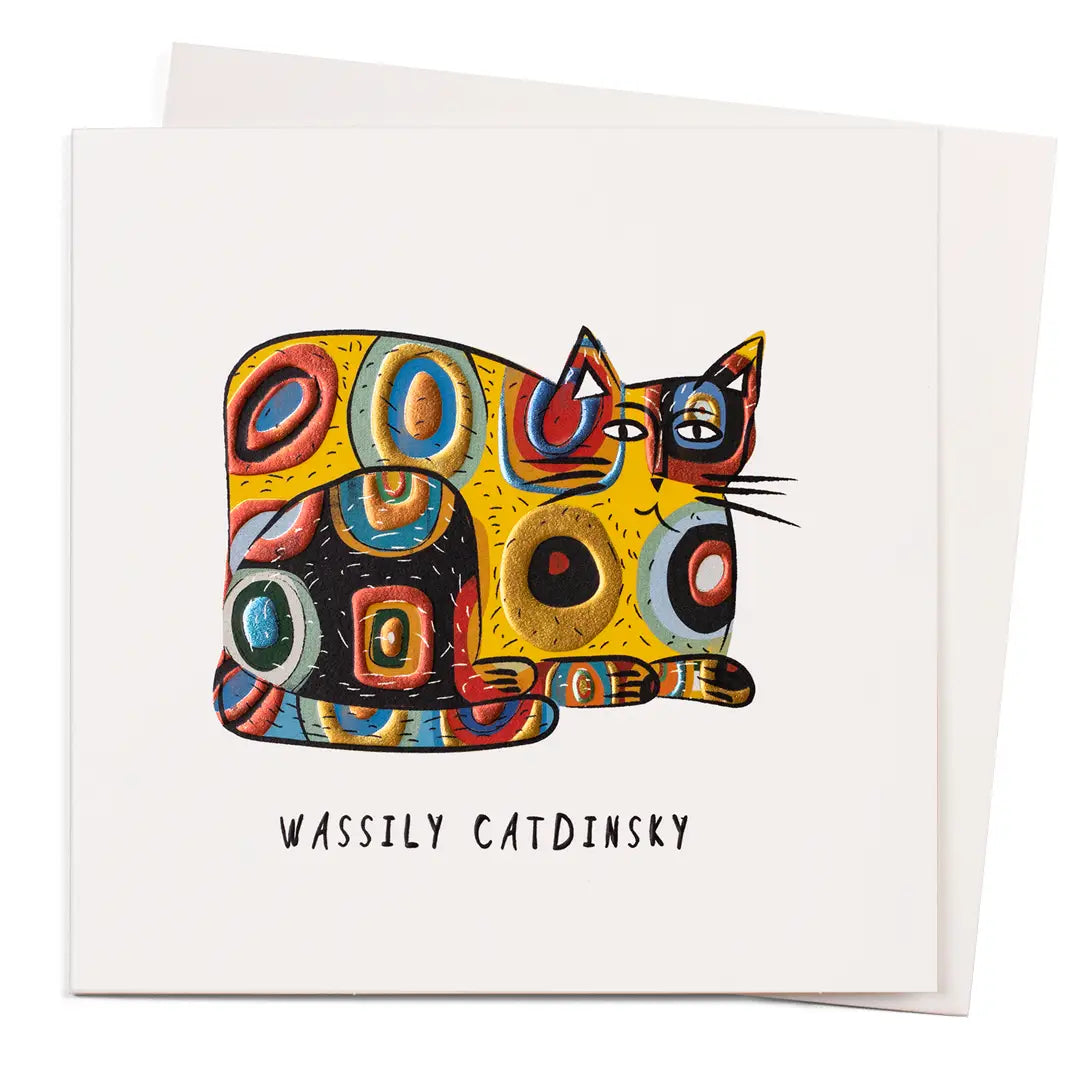 "Wassily Catdinsky" Cat Greeting Card  | Putti Celebrations 