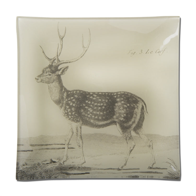  Woodland Deer Glass Plate, TAG-Design Home Associates, Putti Fine Furnishings