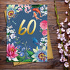 60th Pretty Birthday Card With Gold Detail