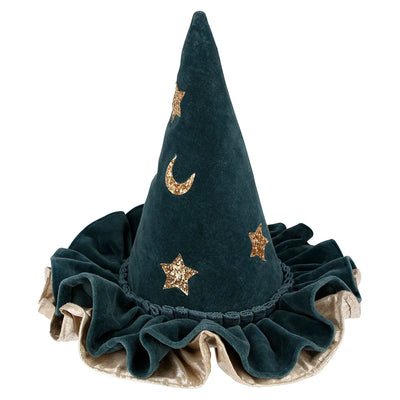 Meri Meri Pointed Blue Velvet Hat