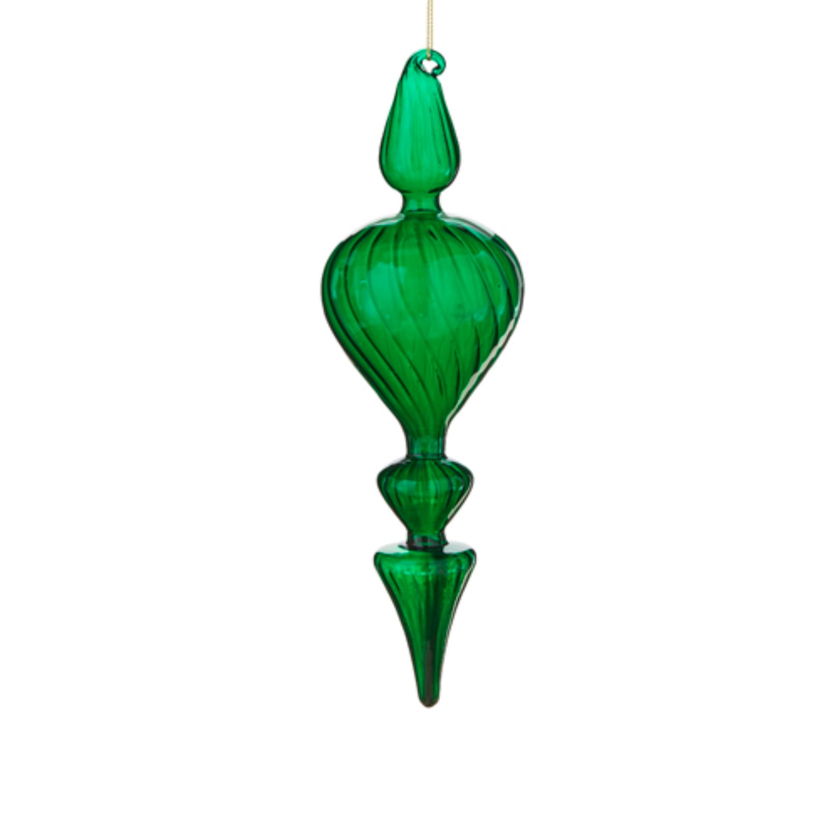 Green Venetian Style Glass Finial Ornament