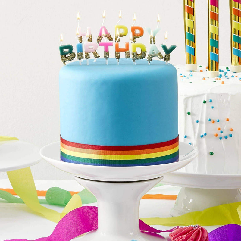 Birthday Brights Rainbow "Happy Birthday" Candles | Le Petite Putti Celebrations 