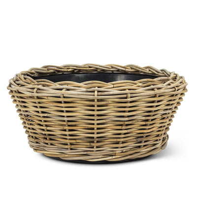 Round Low Woven Planter - Extra Large 22"D | Putti Fine Furnishings