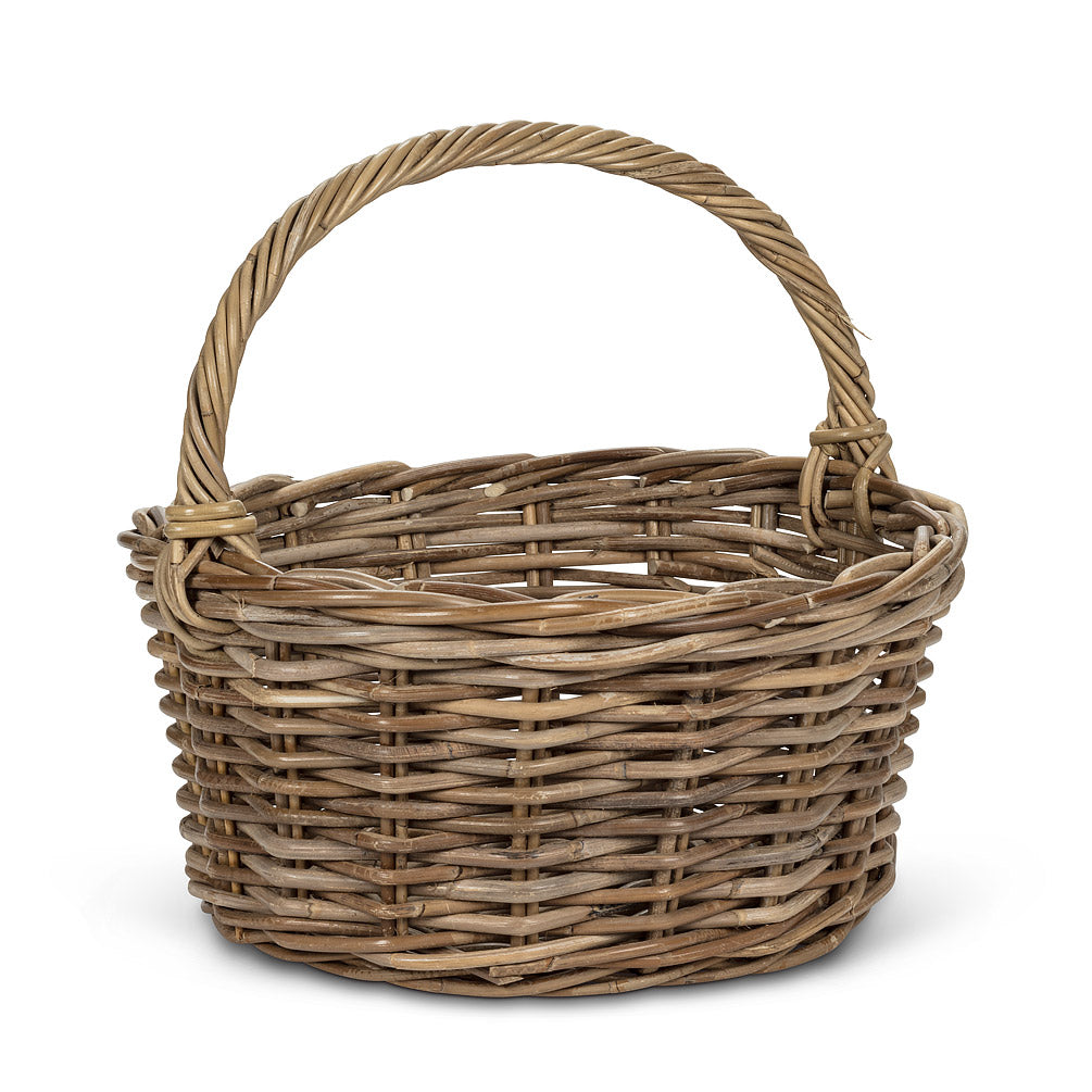 Oval Basket with Long Handle | Putti Fine Furnishings Canada