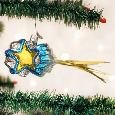 Old Word Shooting Star Glass Ornament, OWC-Old World Christmas, Putti Fine Furnishings