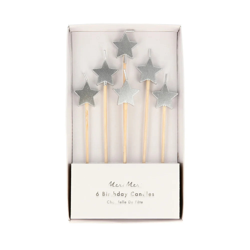 Meri Meri Silver Star Candles