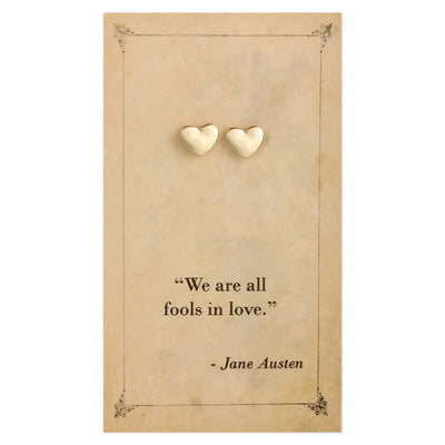 Literary Quotes Tea Post Earrings - Jane Austin Love
