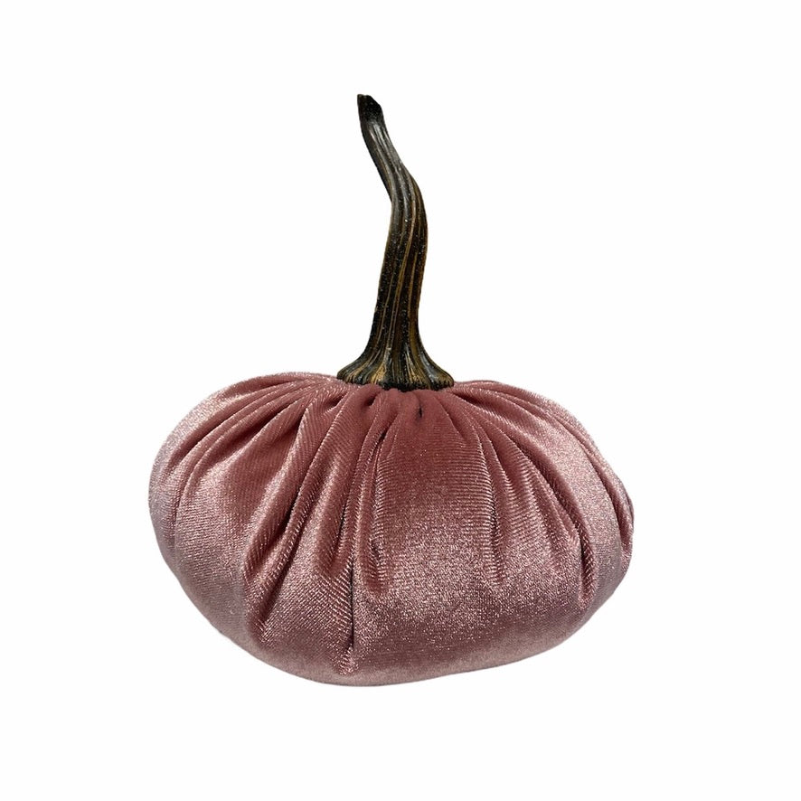 Large Velvet Pumpkin - Blush | Putti Fine Furnishings Canada 