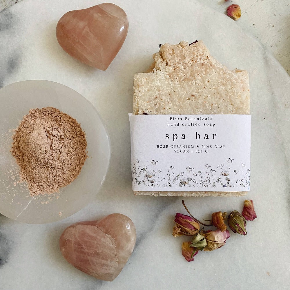 Bliss Botanicals "Salt Spa" Rose Geranium Soap | Putti Fine Furnishings 
