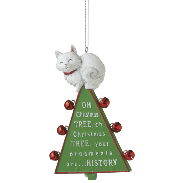 Oh Christmas Tree Resin Cat Ornament | Putti Christmas Canada 