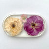 Resin Botanical Trinket Tray - Magenta & Ivory Roses