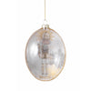 Ivory Nutcracker Oval Glass Ornament