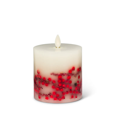 "Reallite" Flameless Small Red Berry Candle | Putti Christmas Canada