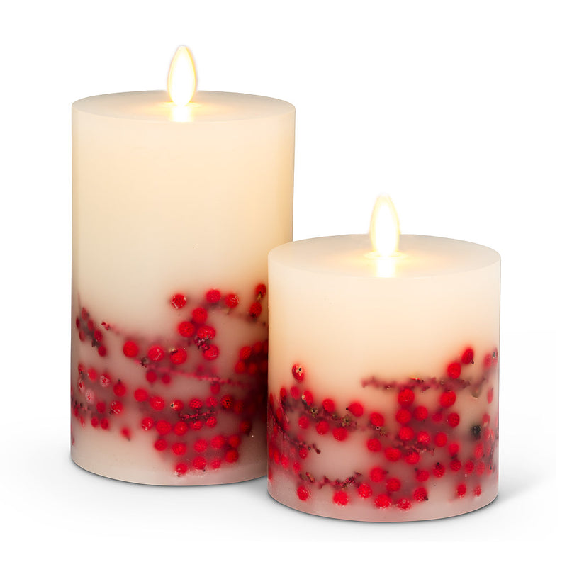 "Reallite" Flameless Small Red Berry Candle | Putti Christmas Canada