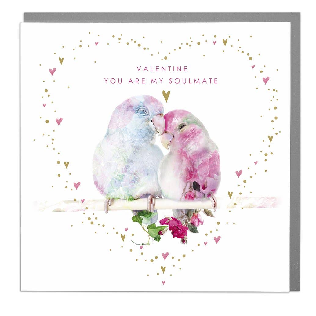 Lovebirds "You Are My Soulmate" Valentines Day Card