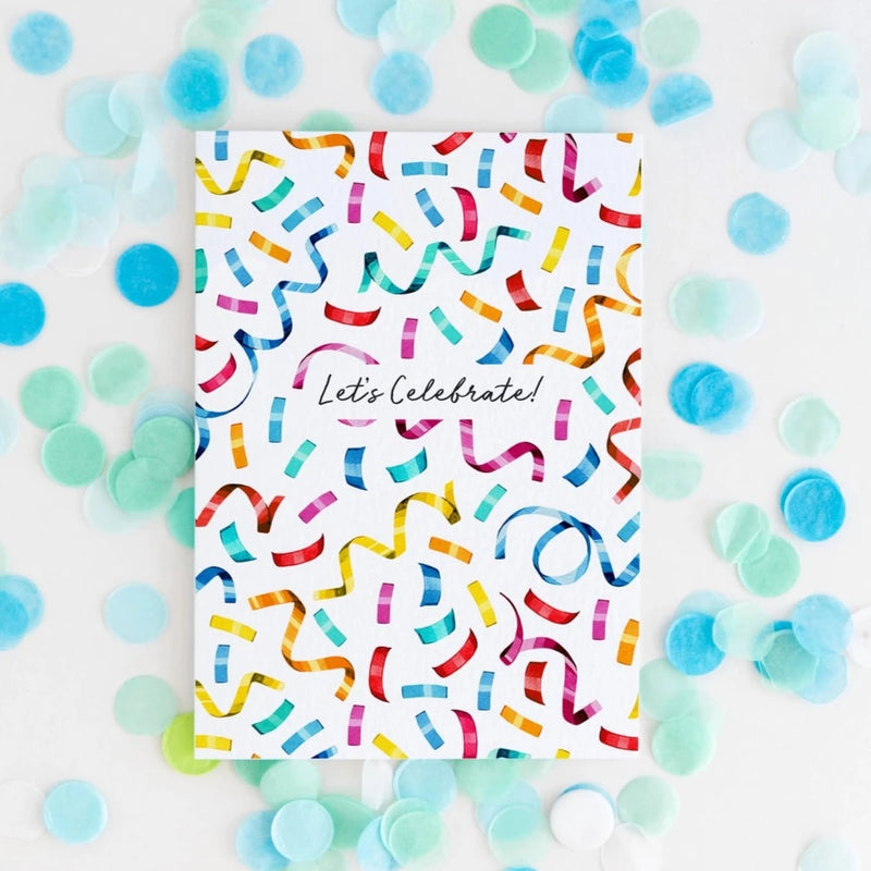 Confetti Watercolour Celebration Greeting Card | Putti Fine Furnishings