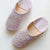 Moroccan leather Slipper Babouche with Beads - Lilac