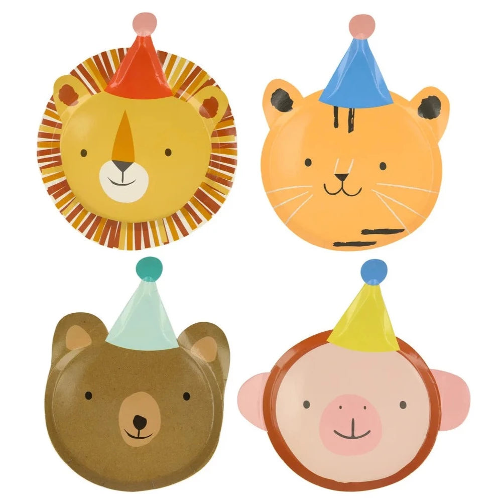 Meri Meri Animal Parade Die Cut Paper Plates | Putti Party Supplies 