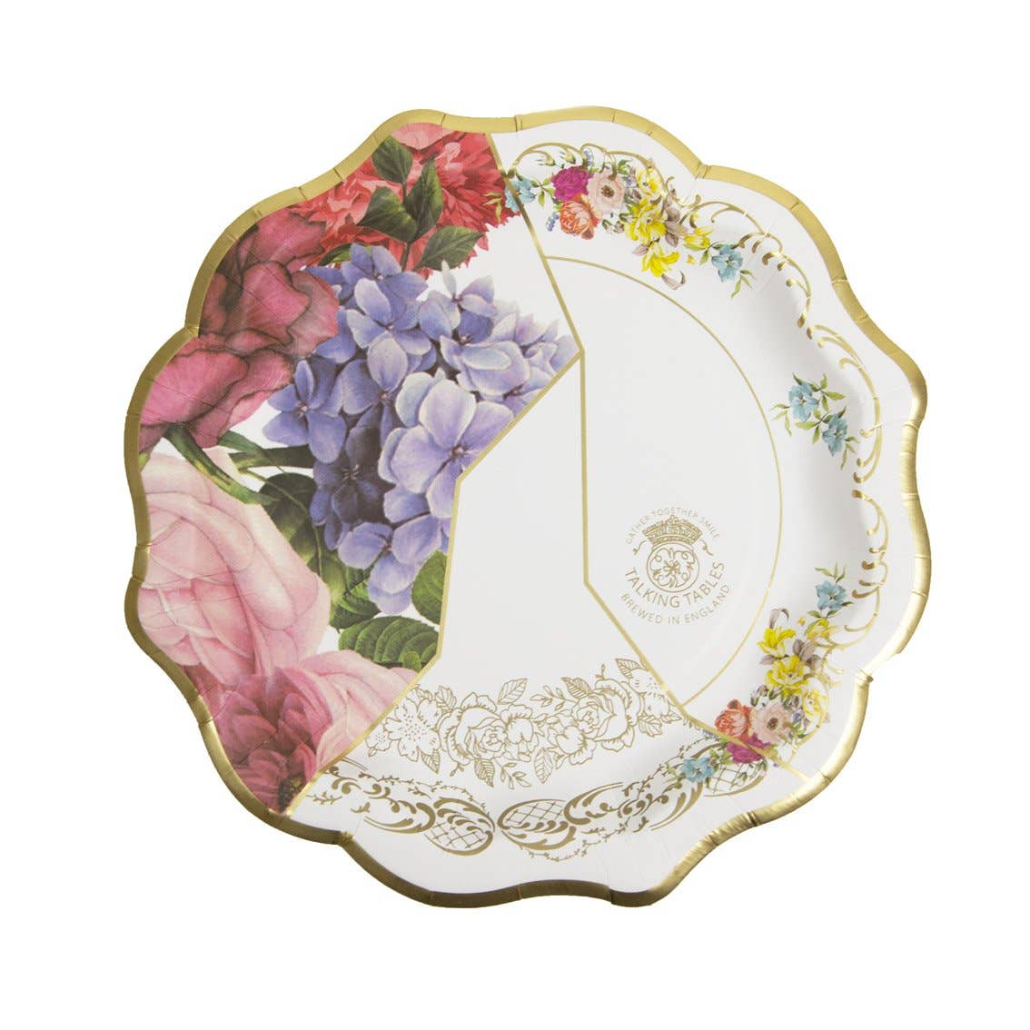 Talking Tabales Kintsugi Style Floral Paper Plates | Putti Party Supplies 