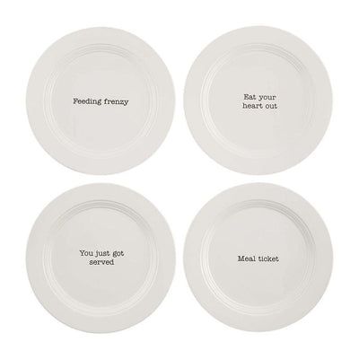 Mud Pie "Table for 4" Appetizer Plates | Putti Fine Furnishings