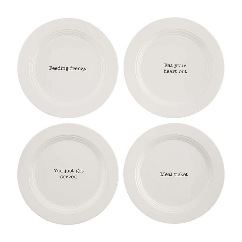 Mud Pie "Table for 4" Appetizer Plates | Putti Fine Furnishings 