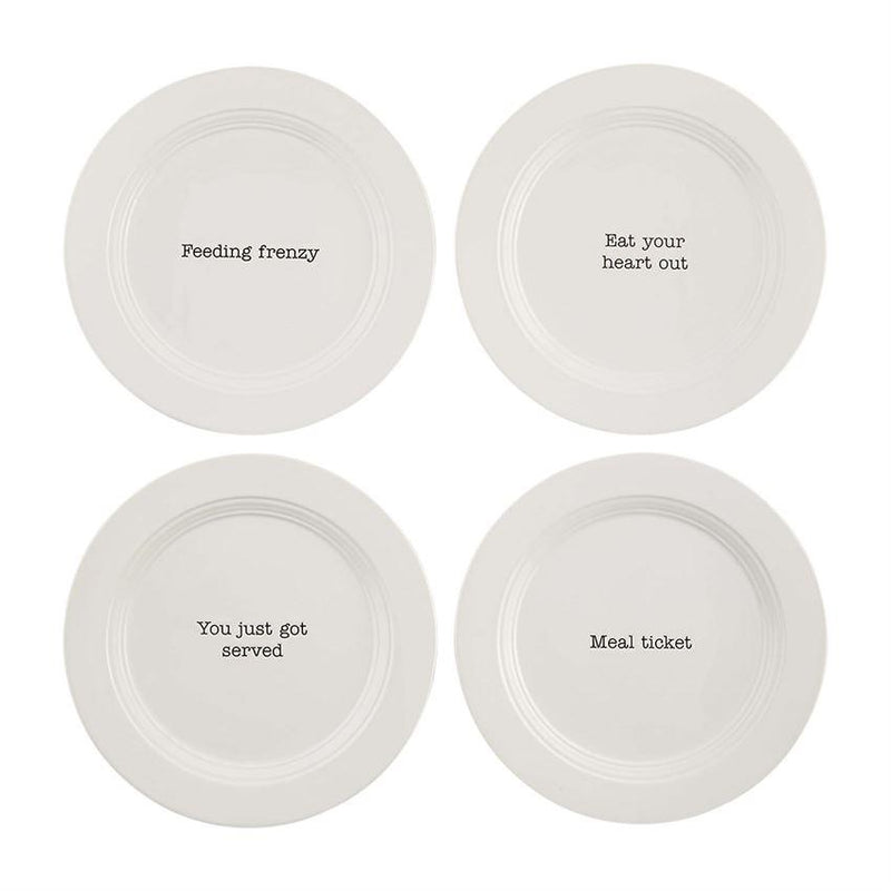 Mud Pie "Table for 4" Appetizer Plates | Putti Fine Furnishings 