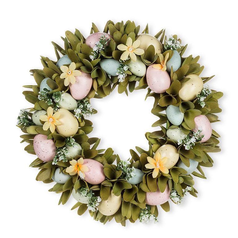 Florette Wreath with Pastel Eggs  | Putti Fine Furnishings Canada 