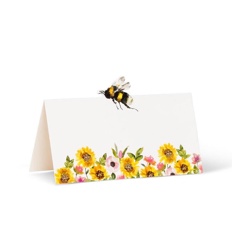 Sunflower & Bee Folded Placecard