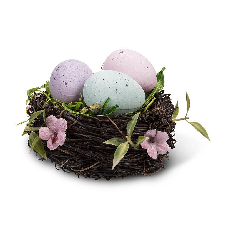 Mini Nest with Egg Trio  | Putti Decorations 