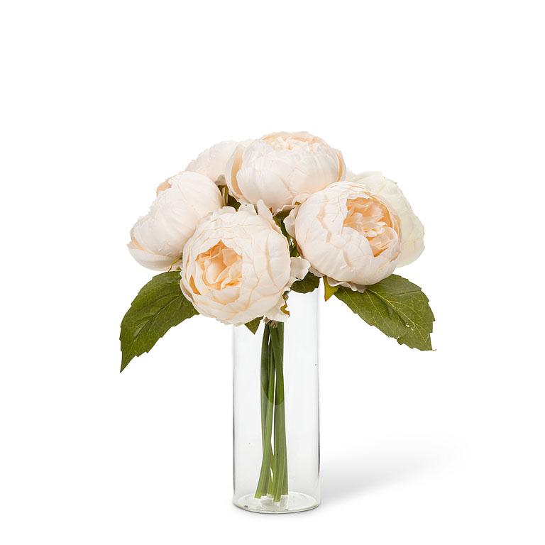 Full Peony Bouquet - Ivory