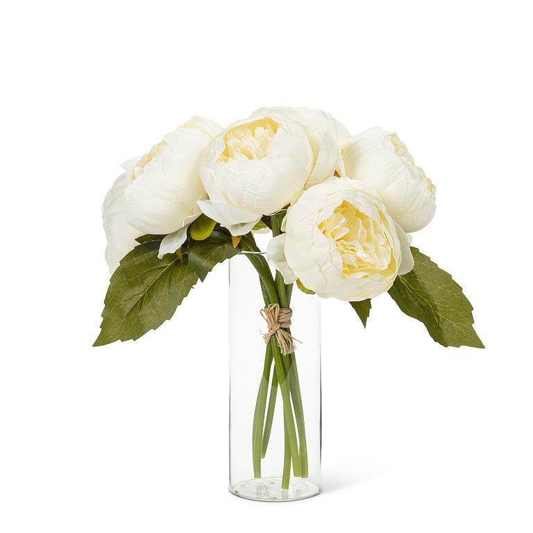 Full Peony Bouquet - White | Putti Fine Furnishings Canada 