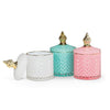 Quilted Covered Jar - Turquoise | Putti Fine Furnishings