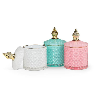 Quilted Covered Jar - Turquoise | Putti Fine Furnishings