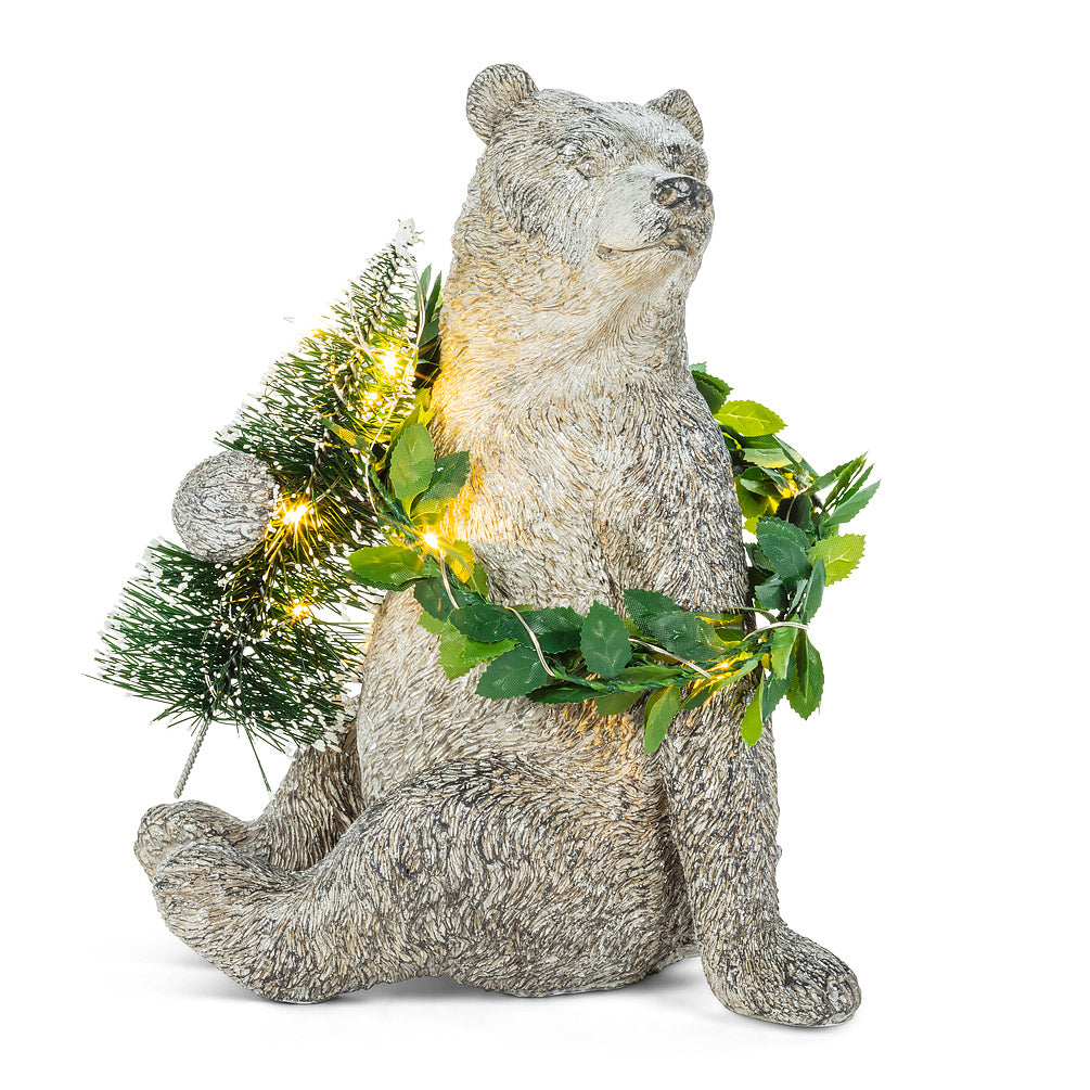Bear with Tree and LED Wreath | Putti Christmas Canada 