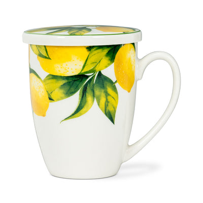 Lemon Tree Covered Mug & Strainer | Putti Fine Furnishings Canada