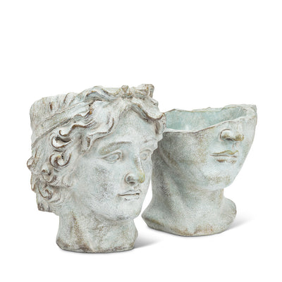 Half Male Face Planter - Large | Putti Fine Furnishings Canada