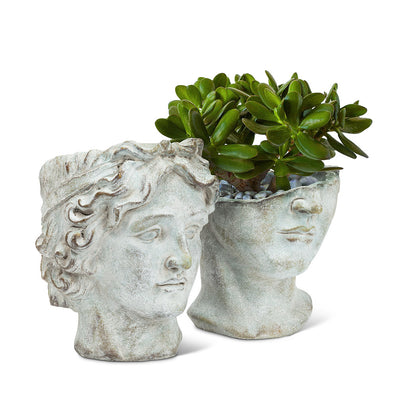 Half Male Face Planter - Large | Putti Fine Furnishings Canada