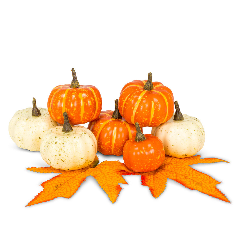 Pumpkins & Gourds with Leaves | Putti Autumn Thanksgiving Celebrations