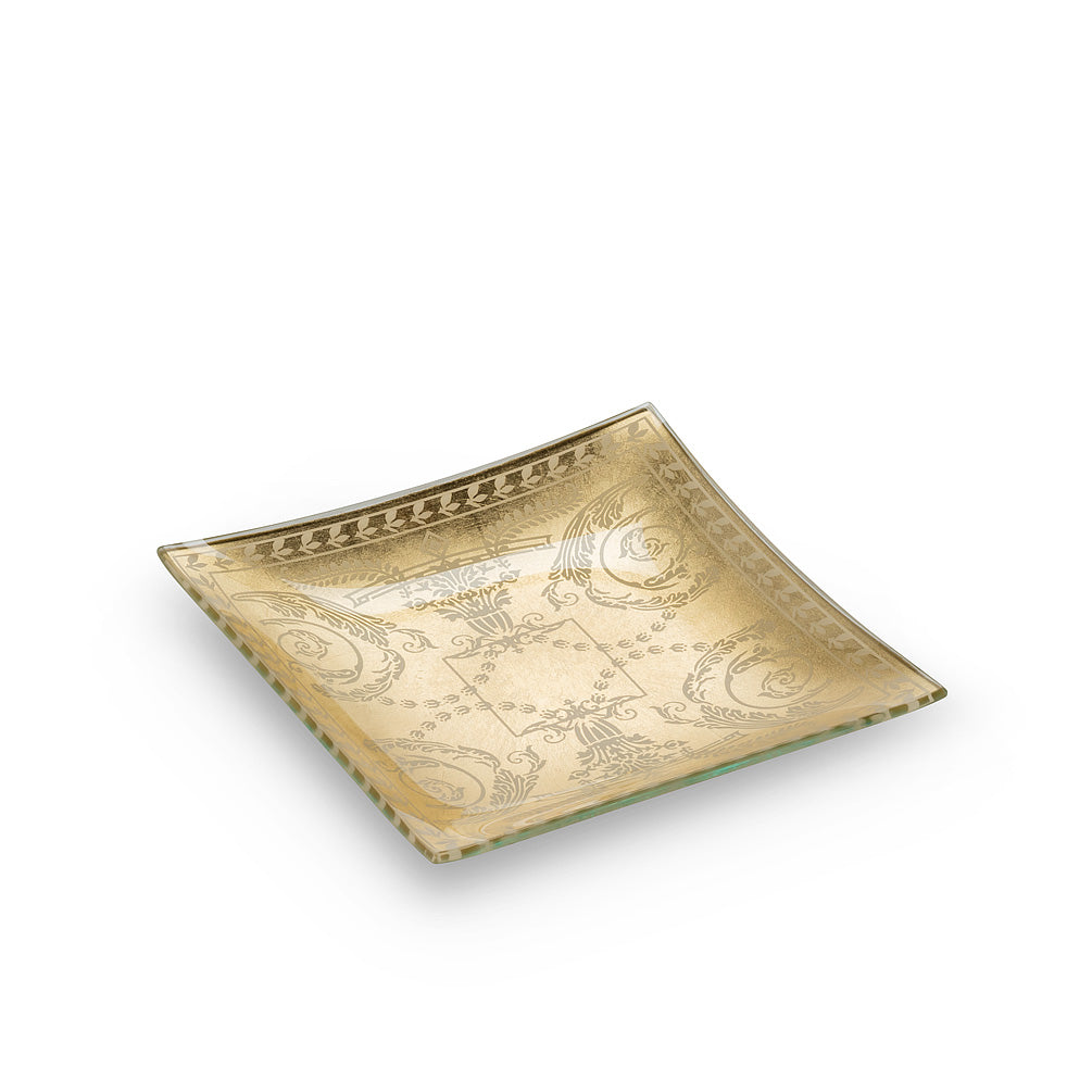 Small Square Plate with Ornate Scroll - Putti Fine Furnishings Canada 