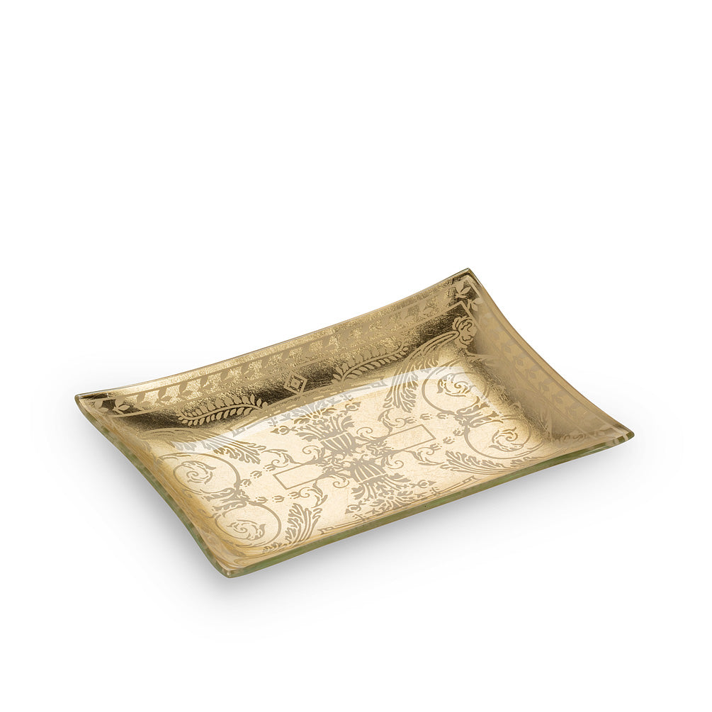Small Rectangle Plate with Ornate Scroll