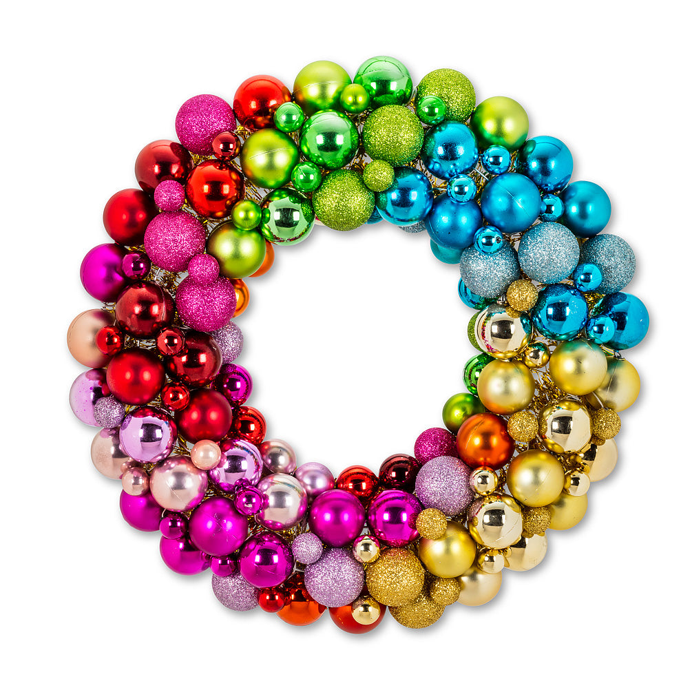 Rainbow Ornament Wreath | Putti Christmas Canada 